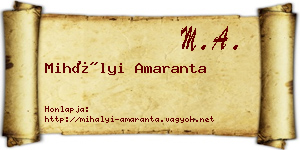 Mihályi Amaranta névjegykártya